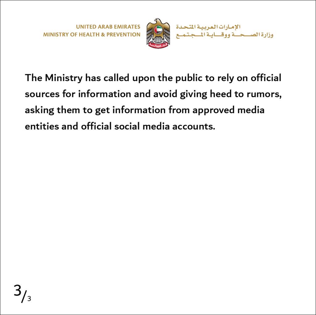 uae ministry of health coronavirus new case 3