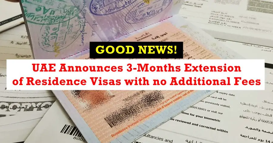 uae residence visa extension 3 months