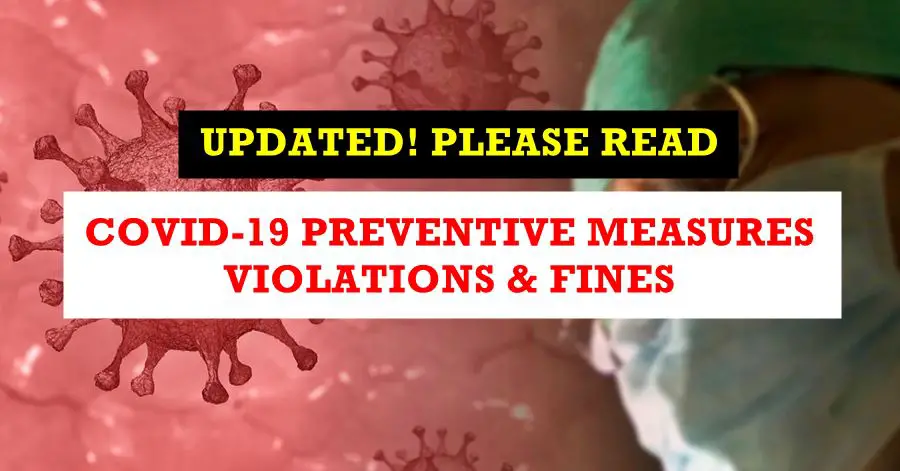 violations fines covid-19 preventive measures